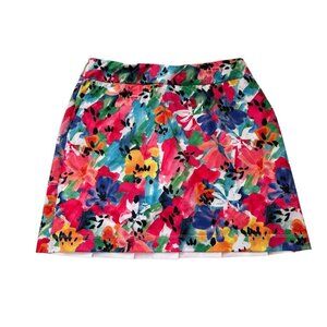 EP NY Knit Skort with Back Mesh Pleat Detail - Summer Berry Multi - Sm